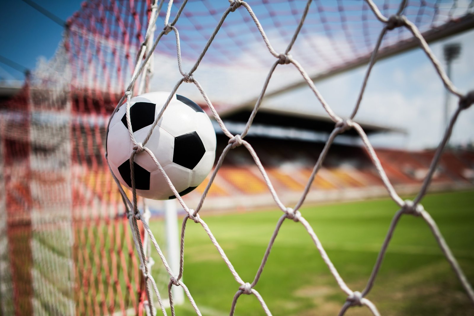 Home soccer into goal success concept